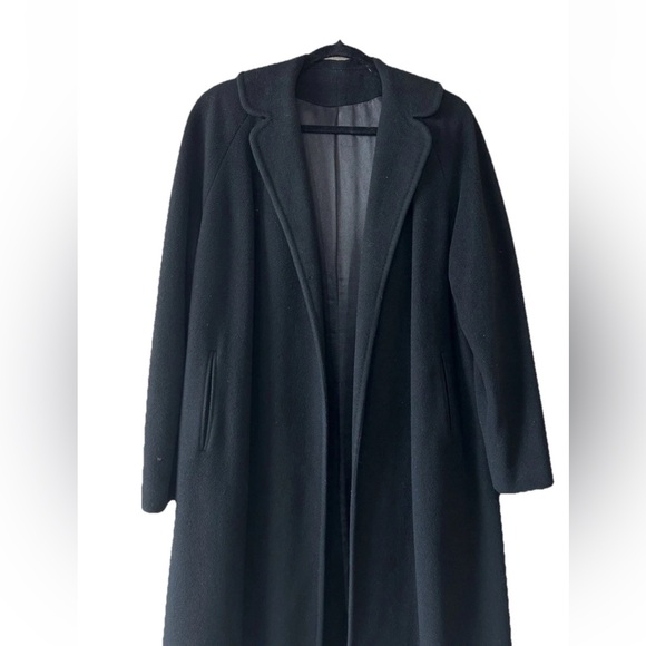 VTG Persian Imported 100% Cashmere Black Luxury Long Coat Small - Picture 4 of 14